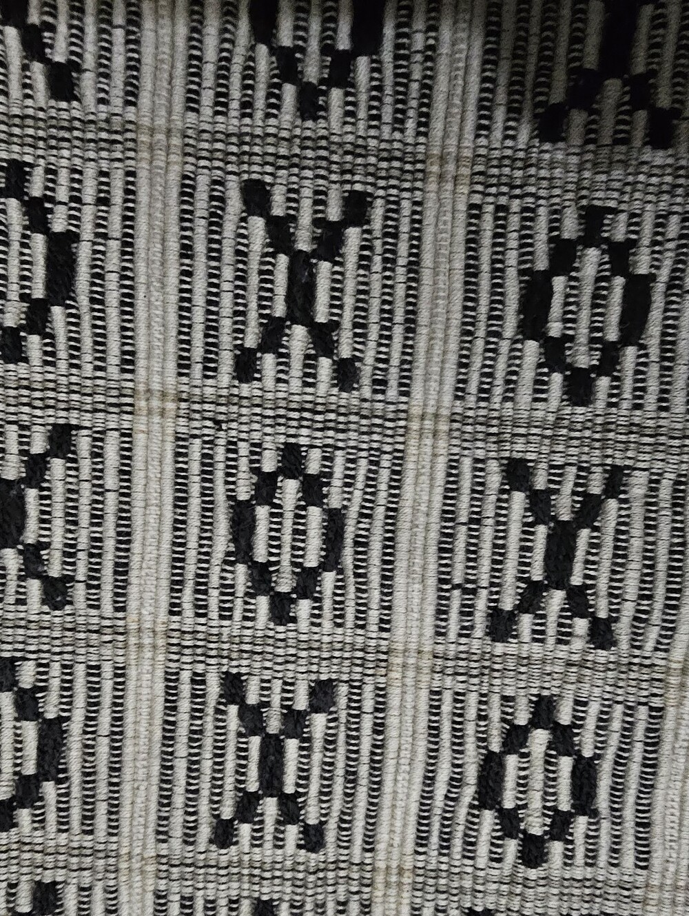 Set of 6 Primitive Country Woven Placemats Black & Tan Overshot Style